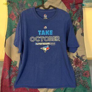blue jays post season mlb tee shirt majestic xl